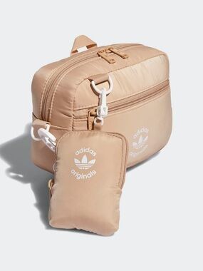 adidas Originals Beige Puffer Pouch  Crossbody Bag with Detachable Pouch